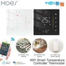 Termostato MOES WiFi Regolatore di temperatura ambiente wireless per acqua/riscaldamento a pavimento elettrico Caldaia a gas Umidità Tuya Alexa Google