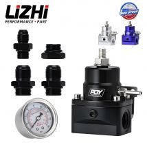 LIZHI RACING – AN8 Hochdruck-Kraftstoffregler mit Boost – 8AN 8/8/6 EFI Kraftstoffdruckregler mit Manometer LZ7855