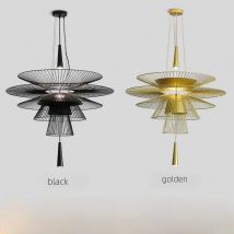 Nordycki luksusowy pusty żelazny wisiorek lampa projektant salon restauracja/bar willa schody żyrandol Led oświetlenie wewnętrzne wystrój