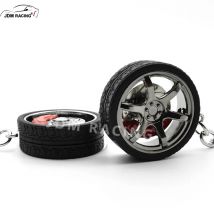1PC Key Chain High Quality Durable Personality Unique Creative Car Modified Calipers Brake Disc Wheel Tire Metal Tire Key Chain