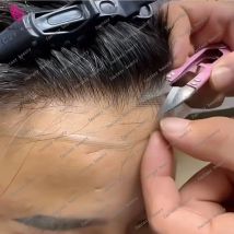 Natural Hairline Bleached Knots Q6 Lace Front Grey 1B65 Human Hair Mens Toupee Black Blonde Invisible Knots Capillary Prosthesis
