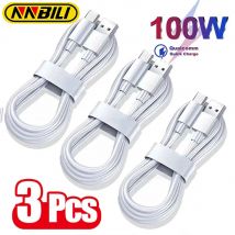 NNBILI 1-3PCS 10A 100W Tipo C Cavo di ricarica super veloce Cavo dati per Huawei OPPO vivo Ricarica rapida, non iPhone, xiaomi, Samsung