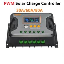 Powermr 30a 60a 80a pwm Solar laderegler 12V/24V/36V/48V Lade-und Entlade regler Solar regler Duell batterie