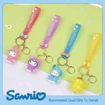 Sanrio Kuromi Pompo mpurin Mymelodie Pochacco Hallo Kitty Figur Anhänger Schlüssel bund Halter Schlüssel bund Auto Schlüssel ring Kinder Geburtstags geschenk