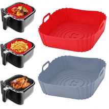 22cm silikonowe frytkownice powietrzne blacha do pieczenia w piekarniku pizza smażony kurczak Airfryer kosz silikonowy wielokrotnego użytku Airfryer wkładka do patelni akcesoria