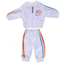 Simpatico abito da felpa arcobaleno per bambola americana da 18 pollici Bellissimo abbigliamento per bambole rinate casual quotidiano Giocattoli per ragazze Regali di nostra generazione