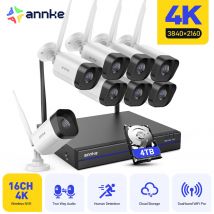 Annke 8MP Sistema CCTV Wireless 16CH NVR Kit di videosorveglianza Audio bidirezionale 4K telecamera poe 2/4/6/8 pezzi telecamere di sicurezza wifi