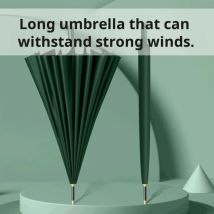 Ombrello automatico a manico lungo da 24 ossa Ombrello da lavoro addensato antivento rinforzato da