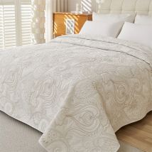 Cotton Quilting Bedspread on the Bed Embroidered Bed Cover Linen Blanket Nordic Quilt Coverlet Padding Comforter Mattress Topper