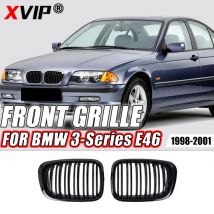 XVIP lucido doppia linea stile paraurti anteriore griglia da corsa per BMW E46 4 porte 320i 323i 325i 328i 330i 1998-2001 accessori per griglia