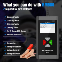 OBDResource Tester batteria per auto 6V 12V BM580 100-2000CCA Analizza test di tensione di carica di avviamento Capacità della batteria per il settore automobilistico