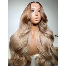 Body Wave HD 13x6 Ombre Blonde With Root Color Lace Front Wigs Human Hair Ash Blonde Lace Frontal Wig for Women 5x5 Closure Wig