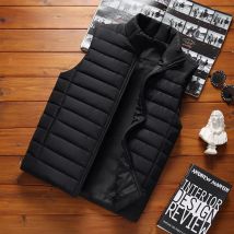 BROWON Marke 2025, Winter Männer Weste Parkas Baumwolle Casual Ärmellose Stehen Dicke Kleidung Männer Einfarbig Weste Winter Jacke Männer