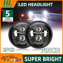 HAOLIDE Faro LED rotondo da 7 pollici Fascio alto e basso E9 DOT per Jeep Wrangler JK TJ per Hummer H1 H2 12V 24V per Suzuki Samurai 4x4