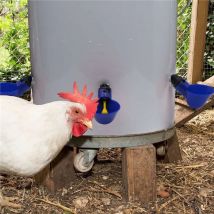 5/10 Stück Hühnertrinkbecher, automatische Trinknapf mit gelben Nippeln und Schrauben, Trinkwassersystem für Geflügel im Bauernhof, Hinterhof