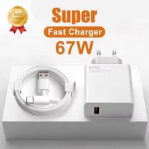 67 W GaN USB-Ladegerät, schnelles Aufladen, Hochgeschwindigkeits-Schnellladegerät, Handy-Ladegerät, Typ-C-Kabel für iPhone, Huawei, Xiaomi, 14 Samsung