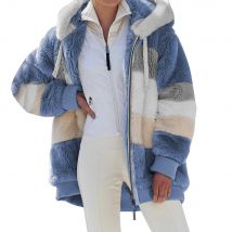 Giacca oversize da donna Cappotto 2025 Autunno Inverno Caldo peluche Tasca con cappuccio Streetwear Cappotto allentato da donna in cashmere con cerniera