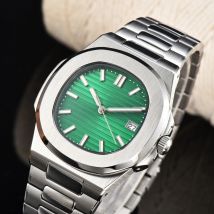 Uhrengehäuse für NH34 N.H35 N.H36 Uhrwerk – passend für 29,5–30 mm Zifferblatt und 13 mm Band – Ersatz-Mod-DIY-Gehäuse-Set in Silber, Schwarz und Gold