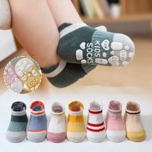 5 paare/los Baby Anti-Rutsch-Socken feste Streifen Mädchen Jungen Neugeborene Kinder Gummi boden Socke Baby Baumwolle Mesh Socken für 0-5 Jahre
