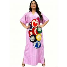 Dashiki afrikanische Kleider für Frauen Frühling Sommer afrikanische 3/4 Ärmel Pailletten Druck langes Kleid muslimische Abaya afrikanische Kleidung