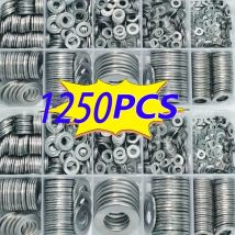 Zestaw podkładek płaskich ze stali nierdzewnej 304, 1250 sztuk (M2 M2.5 M3 M4 M5 M6 M8 M10 M12) odpowiedni do dekoracji wnętrz