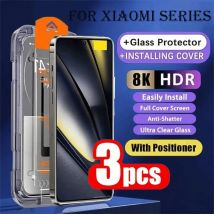 3 pezzi copertura completa 8K HD protezione schermo in vetro temperato installazione senza polvere per Xiaomi 15 14 Pro Ultra 13 12 11T Pro Lite vetro