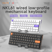 AJAZZ NKL61 Low-Profile Red Switch ABS Schwarz verkabelt DIY mechanische Tastatur