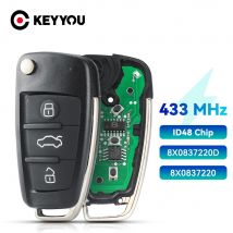KEYYOU 8X0837220D For Audi A1 S1 Q3 2010 2011 2012 2013 2014 2015 2016 2017 Flip Remote Car Key Control 434MHz ID48 HU66 Fob