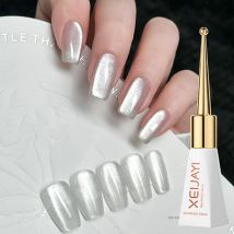 1 Flasche Moonlight Silver Magnetic Gel Reflektierender Glitzer Cat Eye Nagelgelpoliermittel 10 ml/5 ml Semipermanenter Nagellack UV-Lack