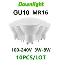 10PCS Faretto LED GU10 MR16 GU5.3 AC220V AC110V 3W-8W 38 120 gradi ad alto lume luce bianca calda sostituire 50W 100W lampada alogena