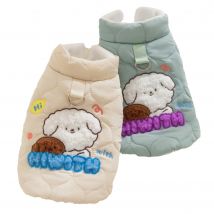 Pet Clothes Cute Small Dog Embroidered Teddy Down Jacket Winter Warmth Yorkshire Cotton Coat with Fleece Lining