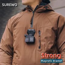 SUREWO Supporto magnetico per collo per fotocamera Staffa per sospensione a sgancio rapido per GoPro 13 12 11 Action 5 4 3 insta360 X5 Action Camera