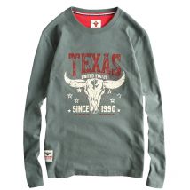 2026 Spring New American Retro Long-sleeved O-neck Letter Printed T-shirt Men's Fashion 100% Cotton Washed Casual Sport Tops