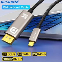 Cavi DisplayPort a USB C 8K60Hz Cavo bidirezionale 4K HDR 32Gbps Tipo C a DP Cavo per MacBook iPad Oneplus Samsung
