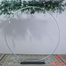 7ft(210 cm) Decorazione di nozze Fondale Supporto Rotondo Fondali fotografici Sfondo esterno Cornice Arco per palloncini Ripiano pieghevole