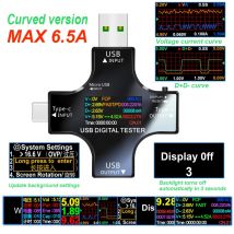 12-in-1-Farbe PD USB-Tester DC Digital Voltmeter Strom Spannung Typ-C Meter Ampere Amperemeter Detektor Power Bank Ladegerät Anzeige