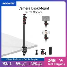 Supporto da scrivania per fotocamera NEEWER con supporto per telefono e 360 °   Testa a sfera, supporto per lampada da tavolo con morsetto telescopico a C da 17"-40"/43-102 cm Vite da 1/4"