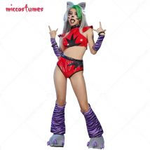 Costume da Cosplay per Donna Miccostumes, Top e Pantaloncini con Scarpe e Cintura, con Parrucca da Cosplay di Lupo Sicuro