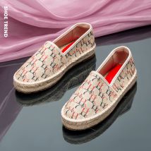 Classic Women's New 2024 Women's Fisherman Shoes Fashion Retro Design Letter Women's Flat Shoes