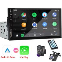 7-calowe radio samochodowe 1 Din Carplay Android Auto Odtwarzacz multimedialny HD Ekran dotykowy FM Wejście AUX Bluetooth MirrorLink Uniwersalne radio samochodowe