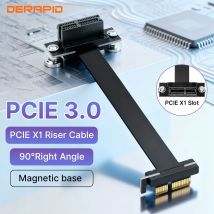 Kabel przedłużający PCIE X1, kąt prosty 90 stopni, 8 Gbps PCIe 3.0 X1 do X1, kabel przedłużający PCI Express 1x, taśma przedłużająca karty rozszerzeń