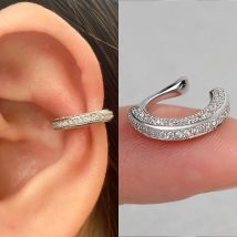 1PC Delikatne cyrkonie Klipsy na kolczyki Kobiece serce Mankiet na ucho Bez przekłuwania Fałszywe kolczyki chrząstki dla kobiet 2025 Biżuteria modowa
