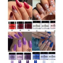 3-teiliges Acrylpulver-Set, Burgunderrot, Dip-Puder, Nagelset, blauer Salbei, grün, graue Farbtöne, Al-Jahreszeiten, 6-Farben-Tauchpulver-Starter-Set
