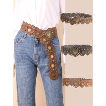 Frauen Punk Pfirsich Blüte Eyestay Niet Mund Verbindung Taille dekorieren Cowgirl-Stil Gürtel für Damen ausgehenden Jeans Kleid