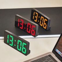 Sveglia digitale Controllo vocale Teperature Snooze Modalità notturna Orologio da tavolo da tavolo 12/24 ore Funzione anti-disturbo Orologi a LED Orologio