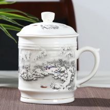 Chinesischen Stil 950 ml Blau und Weiß Porzellan Große Teetasse mit Deckel Tasse Haushalt Wasser Tasse High-end-büro Keramik Tasse