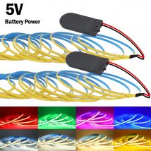 3MM 5MM 8MM PCB COB LED Strip 5V Luce Alimentazione a batteria 320LED/M Rosso Verde Blu Rosa Nastro adesivo flessibile Decorazioni per la casa 0.5m 1m 2m 3m