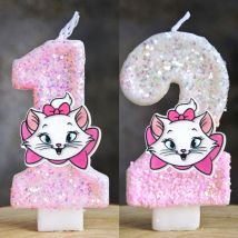 Marie Cat Candela Cartoon 0-9 Numero Torta Candela Decorazione Kid Baby Shower Festa di compleanno Plug-in Torta Personaggio Forniture regalo