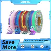 Mecpow PLA 1KG FILAMENTO STAMPANTE 3D PLA Rainbow 50-200 mm/s, 200-240 ° Temperatura C, ciclo di cambiamento di colore da 100 g, densità 1,23 g/cm3