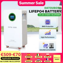 Batería DATOUBOSS LiFePO4 51.2V 314Ah 16.07kWh con Protección BMS, Almacenamiento de Energía Solar para Inversor Híbrido Fuera de la Red, Powerwall